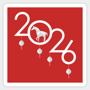 2026 Chinese New Year Origami Horse Sticker